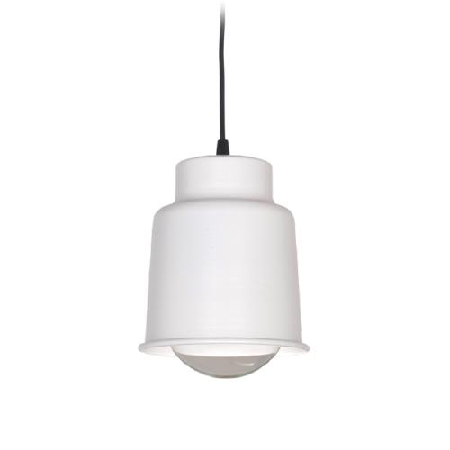 Colgante 1 luz E27 chico de aluminio diámetro 16 cm altura 18cm blanco